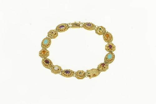 14K Vintage Slide Bracelet Vintage Ornate Charm 8