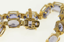 Load image into Gallery viewer, 14K Oval Iolite Classic Statement Vintage Tennis Bracelet 7.25&quot; Yellow Gold