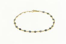 Load image into Gallery viewer, 14K Oval Natural Sapphire Classic Vintage Tennis Bracelet 7.75&quot; Yellow Gold