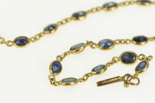 Load image into Gallery viewer, 14K Oval Natural Sapphire Classic Vintage Tennis Bracelet 7.75&quot; Yellow Gold