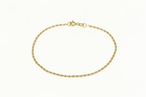 14K Squared Spiral Flat Link Fancy Chain Bracelet 7