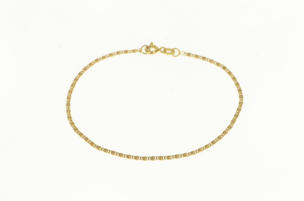 14K Squared Spiral Flat Link Fancy Chain Bracelet 7