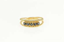 Load image into Gallery viewer, 14K Retro Sapphire Rope Pattern Band Statement Ring Yellow Gold