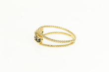 Load image into Gallery viewer, 14K Retro Sapphire Rope Pattern Band Statement Ring Yellow Gold