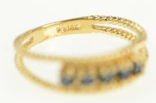 Load image into Gallery viewer, 14K Retro Sapphire Rope Pattern Band Statement Ring Yellow Gold