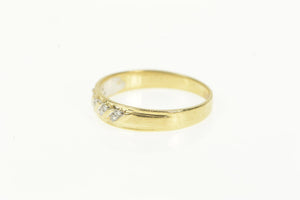 14K Men's Diamond Classic Diamond Wedding Band Ring Yellow Gold