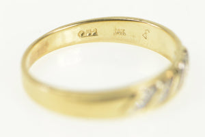 14K Men's Diamond Classic Diamond Wedding Band Ring Yellow Gold