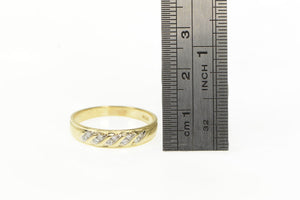 14K Men's Diamond Classic Diamond Wedding Band Ring Yellow Gold