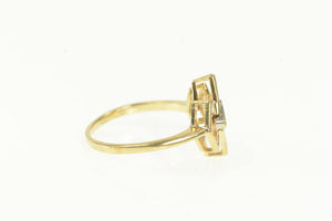 14K 1950s Diamond Zig Zag Promise Statement Ring Yellow Gold