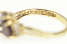 Load image into Gallery viewer, 14K Pear Garnet Diamond Cluster Accent Bypass Ring Yellow Gold