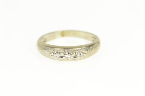 14K 1960's Men's Diamond Classic Wedding Band Ring White Gold