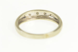 14K 1960's Men's Diamond Classic Wedding Band Ring White Gold