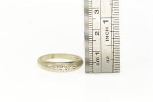 14K 1960's Men's Diamond Classic Wedding Band Ring White Gold