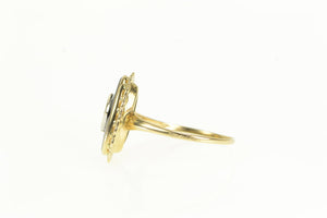 14K Oval Black Onyx Diamond Accent Vintage Ring Yellow Gold