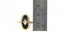 Load image into Gallery viewer, 14K Oval Black Onyx Diamond Accent Vintage Ring Yellow Gold