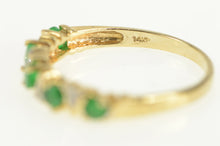 Load image into Gallery viewer, 14K Emerald Diamond Classic Vintage Wedding Band Ring Yellow Gold