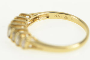 14K Marquise Diamond Graduated Statement Vintage Ring Yellow Gold