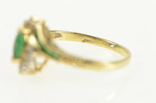 Load image into Gallery viewer, 14K Marquise Natural Emerald Diamond Bypass Ring Yellow Gold