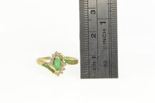 Load image into Gallery viewer, 14K Marquise Natural Emerald Diamond Bypass Ring Yellow Gold