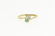 Load image into Gallery viewer, 14K Natural Emerald Diamond Vintage Bypass Ring Yellow Gold