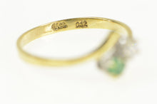 Load image into Gallery viewer, 14K Natural Emerald Diamond Vintage Bypass Ring Yellow Gold