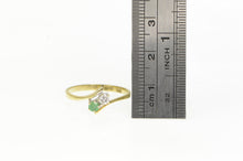 Load image into Gallery viewer, 14K Natural Emerald Diamond Vintage Bypass Ring Yellow Gold