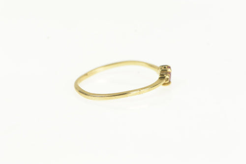 10K Ruby Diamond Accent Vintage Classic Ring Yellow Gold