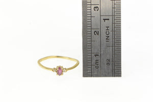 10K Ruby Diamond Accent Vintage Classic Ring Yellow Gold
