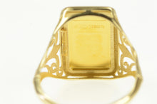 Load image into Gallery viewer, 14K Italpreziosi Arezo 24K Gold Bar Filigree Ring Yellow Gold