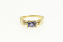 Load image into Gallery viewer, 14K Tanzanite Diamond Accent Vintage Squared Ring Yellow Gold