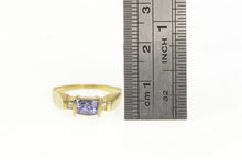 Load image into Gallery viewer, 14K Tanzanite Diamond Accent Vintage Squared Ring Yellow Gold