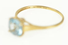 Load image into Gallery viewer, 14K Cushion Blue Topaz Diamond Accent Vintage Ring Yellow Gold