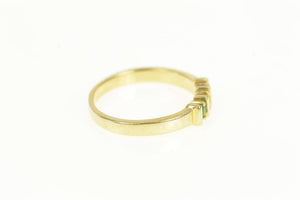 14K Emerald Sapphire Squared Retro Vintage Ring Yellow Gold