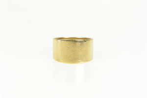 14K Retro K Cursive Monogram Wide Band Child's Ring Yellow Gold