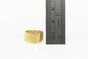 14K Retro K Cursive Monogram Wide Band Child's Ring Yellow Gold