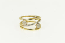 Load image into Gallery viewer, 14K Two Tone Graduated Wavy Geometric Band Ring Yellow Gold
