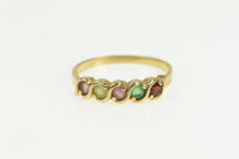 Load image into Gallery viewer, 14K Garnet Peridot Emerald Pink Topaz Wavy Band Ring Yellow Gold