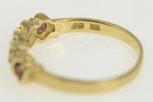 Load image into Gallery viewer, 14K Garnet Peridot Emerald Pink Topaz Wavy Band Ring Yellow Gold