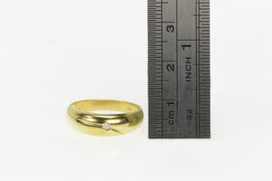 14K Domed Diamond Wavy Design Vintage Band Ring Yellow Gold