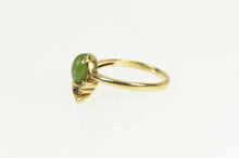 Load image into Gallery viewer, 14K 1960&#39;s Oval Nephrite Diamond Curved Accent Ring Yellow Gold