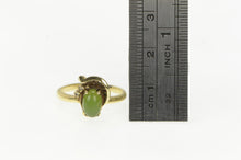 Load image into Gallery viewer, 14K 1960&#39;s Oval Nephrite Diamond Curved Accent Ring Yellow Gold
