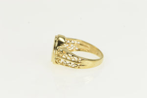14K C Cursive Monogram Name Letter Signet Ring Yellow Gold