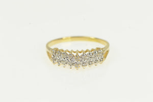 14K Classic Diamond Squared Vintage Wedding Band Ring Yellow Gold