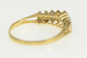 14K Classic Diamond Squared Vintage Wedding Band Ring Yellow Gold