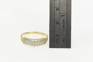 14K Classic Diamond Squared Vintage Wedding Band Ring Yellow Gold
