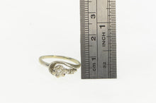 Load image into Gallery viewer, 14K 1950&#39;s Diamond Asymmetrical Vintage Promise Ring White Gold