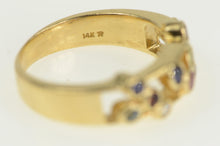 Load image into Gallery viewer, 14K Sapphire Topaz Diamond Rainbow Gemstone Ring Yellow Gold