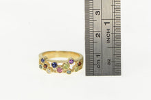Load image into Gallery viewer, 14K Sapphire Topaz Diamond Rainbow Gemstone Ring Yellow Gold