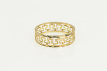 Load image into Gallery viewer, 14K 5.4mm Greek Key Wave Pattern Filigree Band Ring Yellow Gold
