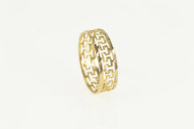 Load image into Gallery viewer, 14K 5.4mm Greek Key Wave Pattern Filigree Band Ring Yellow Gold